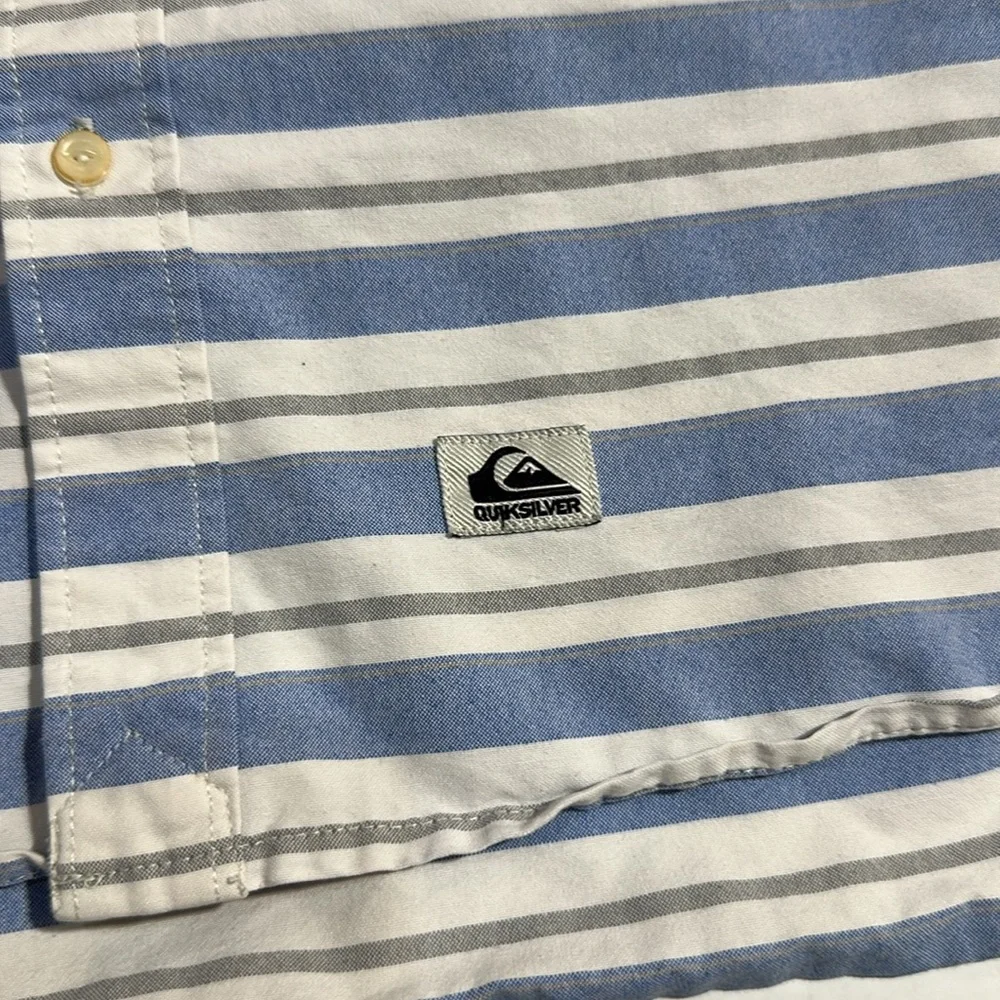 Quiksilver Men's Blue Striped Shirt - Picture 4 of 6